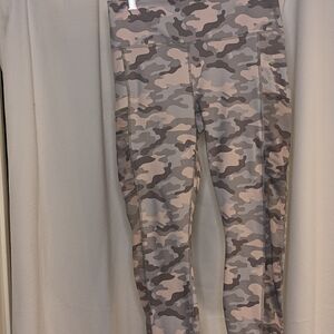 Fabletics PowerHold Camo High Waisted Leggings With Pockets Size M